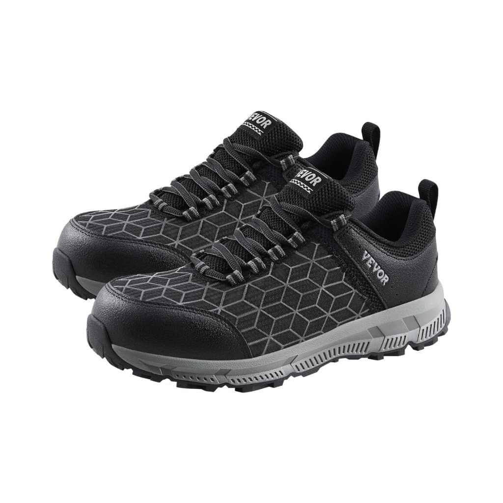 Férfi acélbetétes sportcipő, US 9-es méret, fekete sportcipő