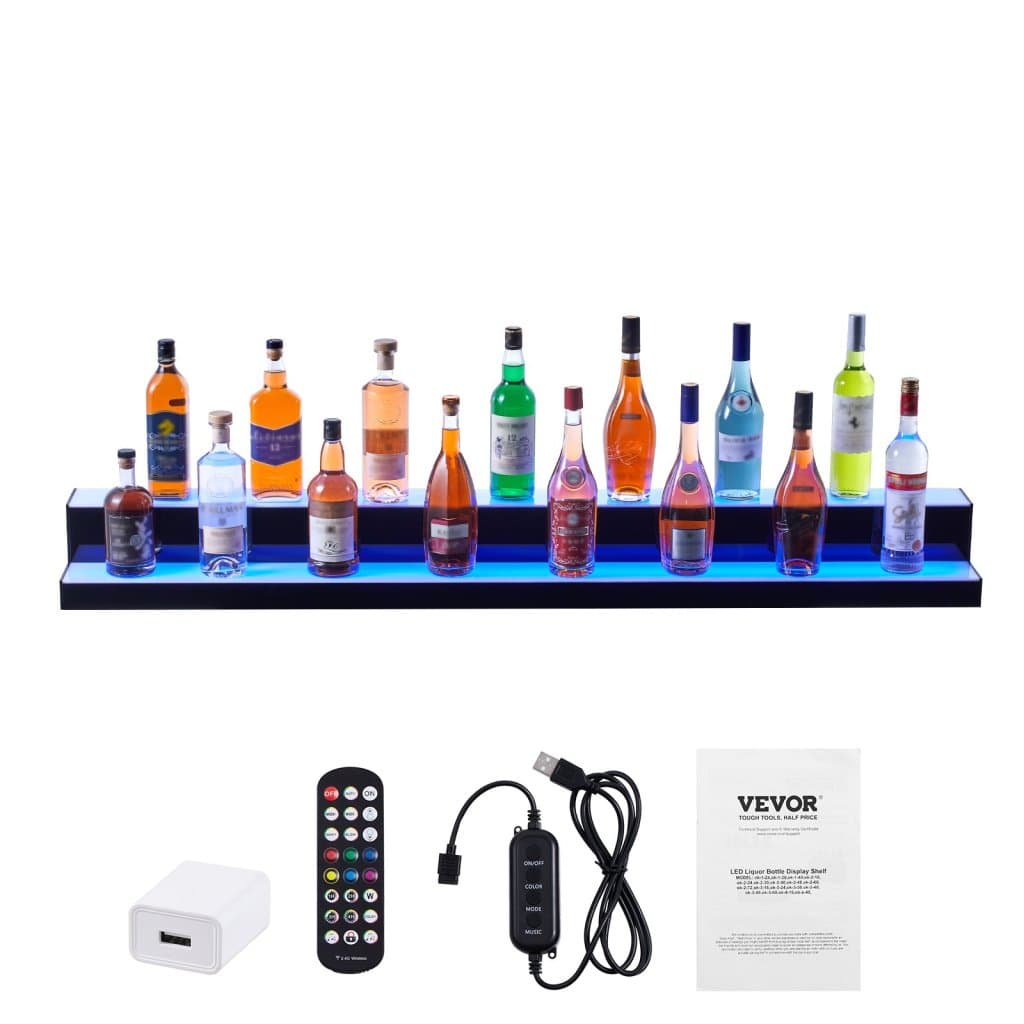 LED-es megvilágított polcsáv, 2 rétegű, 152 cm