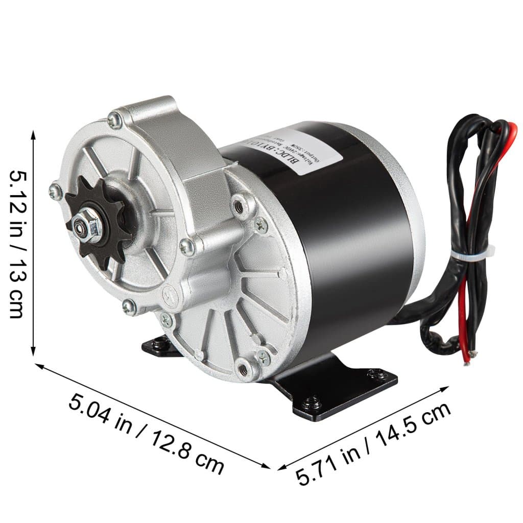 24V DC villanymotor, reduktor motor 350W 3000 rpm, villanymotor, 9 zubým pastorkem pro řetěz č. 410 pro jízdní kola a elektrokola