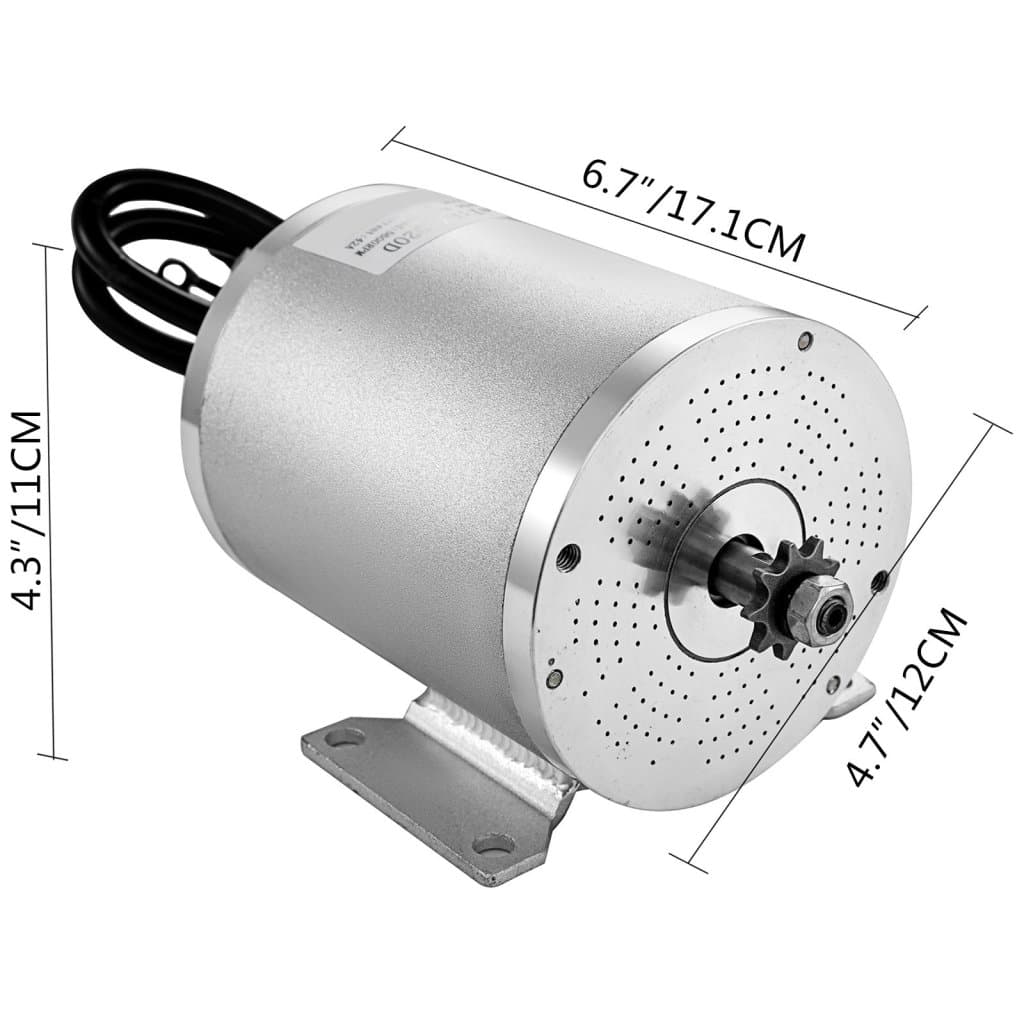 60V DC 2000 Watt elektromos kártya nélküli motorszabályozó 11 zubým ozubeným kerékkel és montážním držákem pro motokáry, koloběžky és elektrokola