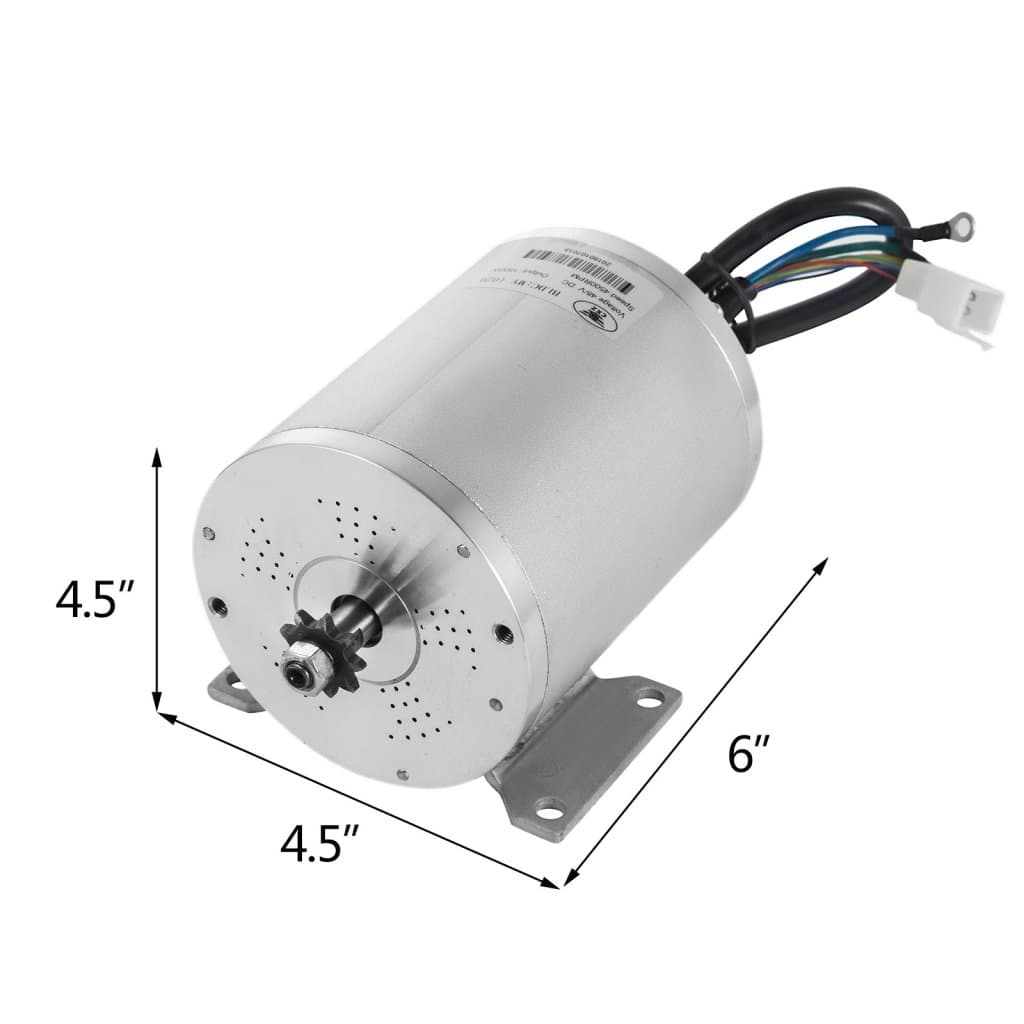 1800 W-os 48 V-os egyenáramú elektromos kártya nélküli motor, 5200 fordulat/perc. Elektroloko DIY Mini Gokart kerék