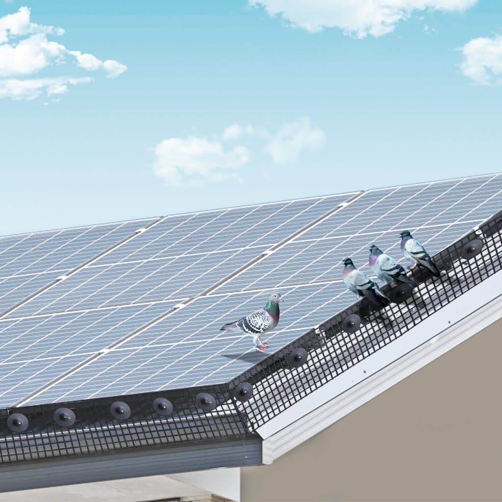 Madárvédelem napelemekhez 20 x 3048 cm, rovarvédő görgőkészlet, 100 darab alumínium összekötő, napelemvédelem rozsdamentes acél PVC bevonattal, 12,7 mm-es drótháló