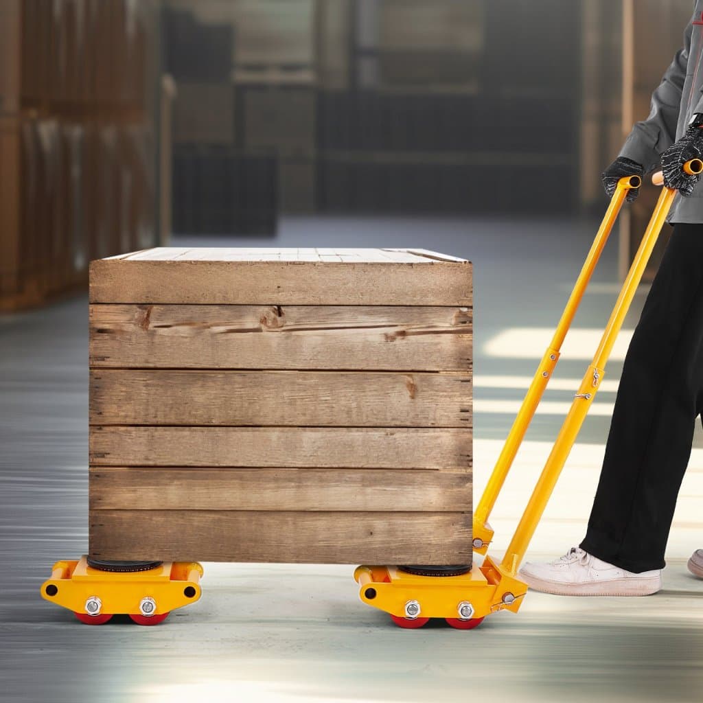 13228 lb 6T Gépészeti Görkorcsolya-szállítókocsi fogantyúval, 360°-os forgatással