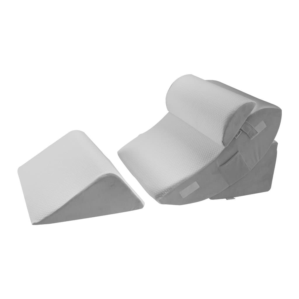 4 db-os állítható ortopédiai ékpárna gyomor-nyelőcső reflux esetén, a lábszár hátsó részén és a nyakon alváshoz