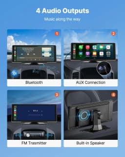 Autórádió, CarPlay, érintőképernyős, 10 hüvelykes, Apple, Android, Auto, Bluetooth - miniatúra 8