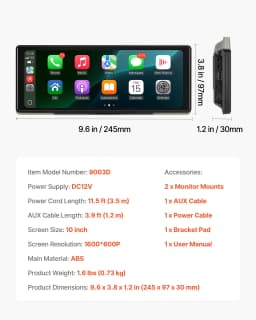 Autórádió, CarPlay, érintőképernyős, 10 hüvelykes, Apple, Android, Auto, Bluetooth - miniatúra 11