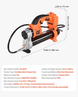 Akkus zsírzóprés 8000 PSI 20 V-os elektromos zsírzóprés (csak szerszám) - miniatúra 11