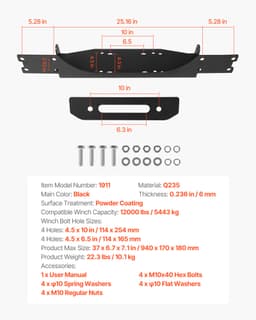 Vonóhorog csörlőtartó Jeep Wrangler JL/JLU modellhez (2018-2023) - miniatúra 11