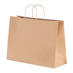 Kraft papírzacskók fülekkel 50 db 16x6x12 parti bevásárlótáskában, barna színben - miniatúra 4