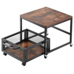 Mini Hűtőszekrény Állvány 88 kg Tárolókocsival és Forgókerekekkel, Sötétbarna - miniatúra 4