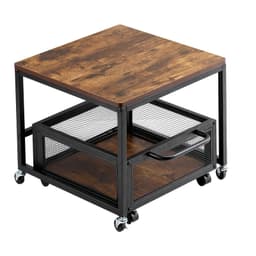 Mini Hűtőszekrény Állvány 88 kg Tárolókocsival és Forgókerekekkel, Világosbarna - miniatúra 3