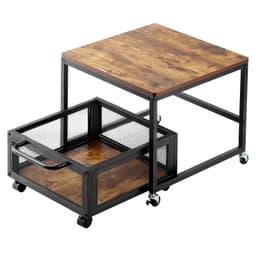 Mini Hűtőszekrény Állvány 88 kg Tárolókocsival és Forgókerekekkel, Világosbarna - miniatúra 4