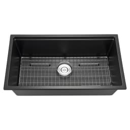 84 cm-es gránit konyhai mosogató, aláépíthető, egymedencés, beépíthető mosdóval, lakókocsi bárpulthoz - miniatúra 3