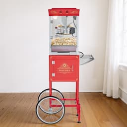 Pattogatott kukorica készítő kocsival, pattogatott kukorica készítő, 800 W, 0,2 kg, vízforraló, piros - miniatúra 1