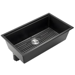 84 cm-es gránit konyhai mosogató, aláépíthető, egymedencés, beépíthető mosdóval, lakókocsi bárpulthoz - miniatúra 12
