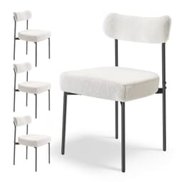 4 db-os Boucle étkezőszék szett, modern konyhai oldalszék, ívelt háttámlával - miniatúra 2