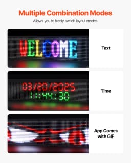 52x8 hüvelykes programozható LED-es digitális görgető kijelző tábla P10 Fullcolor - miniatúra 10