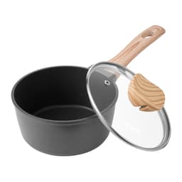 1.5 QT Lábas Tapadásmentes Lábas Üveg Fedővel és Levehető Nyéllel, Fekete - miniatúra 2