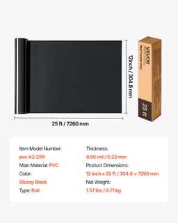 Hőáteresztő fólia HTV vasalható fóliára tekercsben 304,8 x 7260 mm, fényes fekete - miniatúra 11
