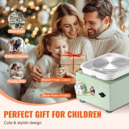 Mini fazekaskerék elektromos kerámia korongozógép 0-320RPM sebesség zöld - miniatúra 8