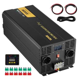 Tiszta szinuszhullámú inverter 5000 W-os DC12V-ról AC230V-ra átalakító LCD kijelzővel - miniatúra 2