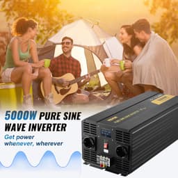 Tiszta szinuszhullámú inverter 5000 W-os DC12V-ról AC230V-ra átalakító LCD kijelzővel - miniatúra 5