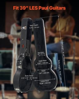 Elektromos gitár keménytok 41,34 hüvelyk/105 cm, zárral és kulccsal LES Paul gitárokhoz - miniatúra 6