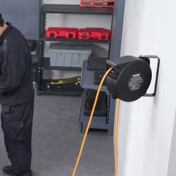 Behúzható hosszabbító kábeldob Tápkábeldob 9 m 1000 W 1 m bevezető kábel - miniatúra 1