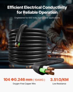100 láb (30,48 m) 10 AWG (6 mm²) prémium elektromos kábel Réz hosszabbító kábel - miniatúra 6