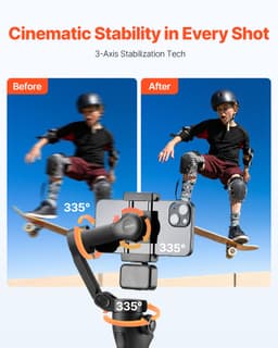 3 tengelyes telefongimbal stabilizátor okostelefonhoz mágneses töltőfénnyel - miniatúra 6