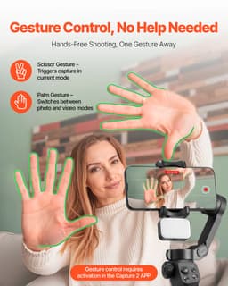 3 tengelyes telefongimbal stabilizátor okostelefonhoz mágneses töltőfénnyel - miniatúra 8