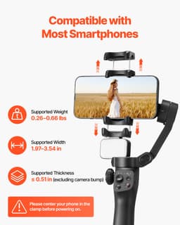 3 tengelyes telefongimbal stabilizátor okostelefonhoz mágneses töltőfénnyel - miniatúra 11