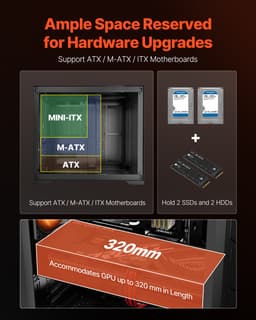 Középmagas torony kivitelű ATX PC játékház 3 x 120 mm-es ARGB ventilátorral - miniatúra 8