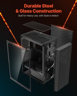 Középmagas torony kivitelű ATX PC játékház 3 x 120 mm-es ARGB ventilátorral - miniatúra 10