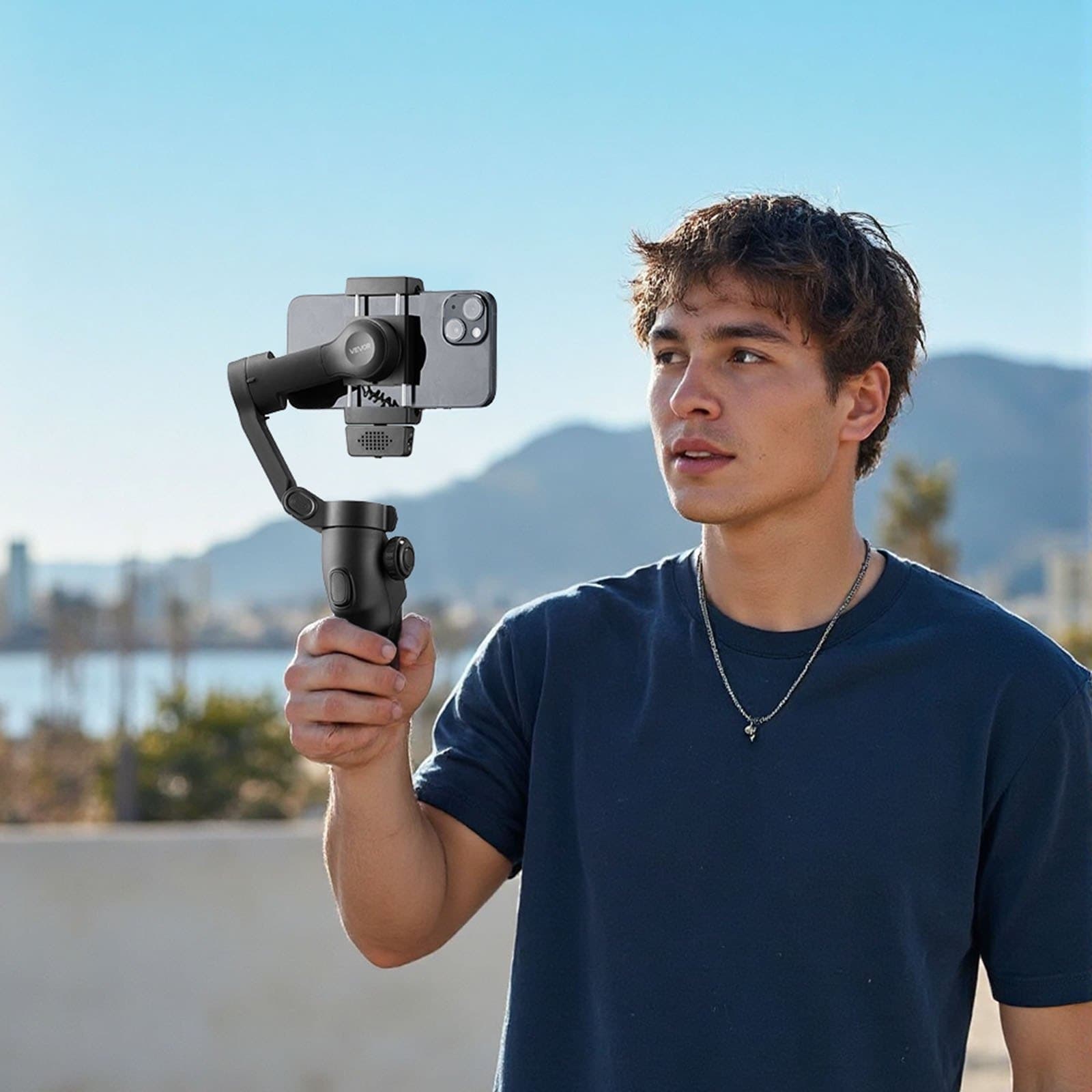 3 tengelyes telefongimbal stabilizátor okostelefon mesterséges intelligenciával vezérelt automatikus követéshez