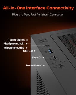 Közepes méretű ATX PC gamer ház 6 x 120 mm-es PWM ARGB ventilátorral - miniatúra 9