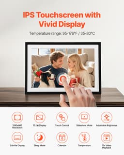 260x180 mm-es (10 hüvelykes) digitális képkeret, 32 GB-os érintőképernyős, 2 darabos Wi-Fi-s képkeret-csomag - miniatúra 8