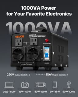 Feszültségváltó transzformátor 1000 VA Fokozatosan fel/le 110-220 V/220-110 V - miniatúra 8