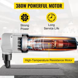 Elektromos fémcsipkedő 380W-os fémcsipkedő 1800RPM nagysebességű rotoros fémcsipkedő 220V cserélhető pengékkel tárolótok fémlemezcsipkedő rozsdamentes acél, alumínium, műanyag vágásához - miniatúra 7