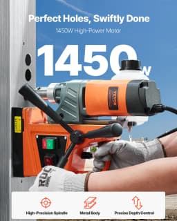 Mágneses fúró 1450 W 12500 N hordozható mágneses fúróprés 850 fordulat/perc - miniatúra 6