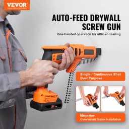 Gipszkarton csavarozó automata adagolással, 20 V max. táras gipszkarton csavarozó, 4200 fordulat/perc szénkefe nélküli akkus gipszkarton csavarozó készlet 2 akkumulátorral, töltővel, övcsipesszel, szerszámtáskával, állítható csavarhosszal és mélységgel - miniatúra 6