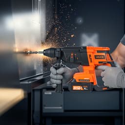 20 V-os SDS-Plus szénkefe nélküli akkus fúrókalapács-fúrókészlet 1200 fordulat/perc 4 funkcióval - miniatúra 1