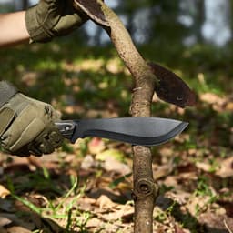 Vadászkés és balta kombinált készlet, tokban rögzített pengéjű kés, kempingkés - miniatúra 1
