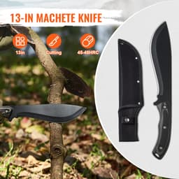 Vadászkés és balta kombinált készlet, tokban rögzített pengéjű kés, kempingkés - miniatúra 7