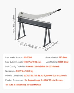 Guillotine olló, 1000 mm ágyszélességű asztali vágó, kézi lemezolló fémlemez-megmunkáláshoz, Q235 anyaggal, nagy pontosságú, állvány, NYÁK-hoz, alumíniumhoz, acélhoz, rézhez, műanyaghoz - miniatúra 11