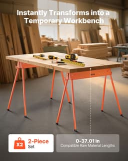 Fűrészbakok 2 db-os munkapad, nagy teherbírású, 660 font teherbírású, famegmunkáláshoz - miniatúra 6
