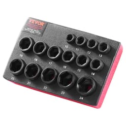 15 darabos ütvecsavarhúzó készlet, 6-pontos, 3/8"-os bit, racsnis szerszámkészlet, 10-24 mm - miniatúra 12
