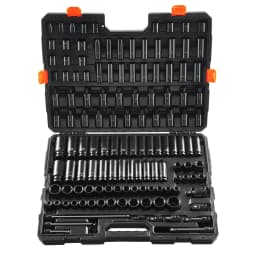 130 darabos ütvecsavarhúzó készlet, 6-pontos, 3/8"-os és 1/2"-os bites racsnis szerszámkészlet - miniatúra 2