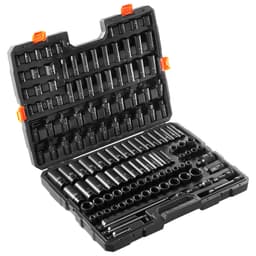 130 darabos ütvecsavarhúzó készlet, 6-pontos, 3/8"-os és 1/2"-os bites racsnis szerszámkészlet - miniatúra 5