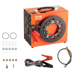 PCP légkompresszor, 4500PSI/30Mpa hordozható PCP kompresszor beépített átalakítóval, automatikus leállítással | DC12V/AC230V | Olaj- és vízmentes kompresszorszivattyú - miniatúra 2